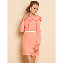 TS Ruffle Side met lange mouwen schede Jurk Met Riem