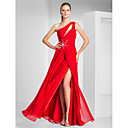Sheath/Column One Shoulder Floor-length Chiffon Evening Dress