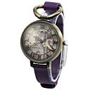 Lovely PU Round Glass with 3D Bird Quartz Women's Watch