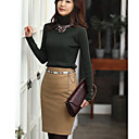 Vrouwen Cashmere Slim Skirt (Belt is niet inbegrepen)