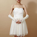 Delicate Satin Fingerless Elbow Length Party/Evening Gloves With Lace