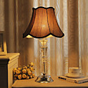 40W Elegant Table Light with Artistic Crystal Lamp Pole and Fabric Shade