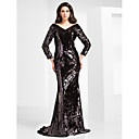 Trumpet/Mermaid V-neck Sweep/Brush Train Sequined Evening Dress With A Bow