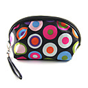 Cute Mini Make up/Cosmetic Bag with Mirror Black and Colorful Circles(16x12x5cm)