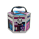 Aluminum Alloy Lockable Cosmetic Box With Owen Graphic Makeup Case 17.5*15.5*13cm