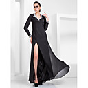 Sheath/Column Jewel Floor-length Chiffon Evening Dress