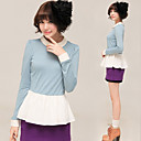 Top delgada mujer con Peplum Contraste