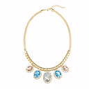Women's Colorful Drop Gemstones Diamond Necklace