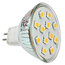 MR16 1.5W 12x5050SMD 150LM 2800-3300K luce bianca calda a LED Lampadina Spot (12V)