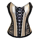 Elegantes Beige und Schwarz Satin Aristocrat Lolita Korsett