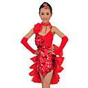 Prestazioni Spandex Dancewear e raso con abito da ballo latino per bambini Paillettes Altri Colori
