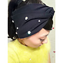Women's Diamond Beaded Black Wide Hair Band