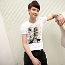 Men's Vintage Print Ronde Casual Korte T-shirt