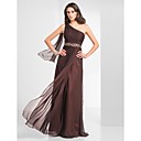 Sheath/Column One Shoulder Floor-length Chiffon Evening Dress
