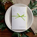 Garden Themed Embossed Wedding Invitation With Sage Bow (Set of 50)