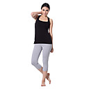 Backless Black Vests & Gray Cropped Pants Yoga Suits