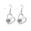 Elegant Alloy Heart Cut Crystal Drop Earring