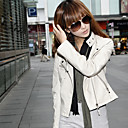Women's Stand Neck Slim Jacket with Zip and Grommet Detail