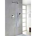 Contemporary Thermostatic LCD 8 inch Round Showerhead + Handshower