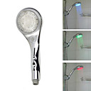 Contemporary Temperature Control 3 Colors Changing LED Handle Shower Head-Chrome Finish
