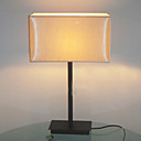 60W Contemporary Table Light with Cubic Fabric Shade and Painting Metal Lamp Pole