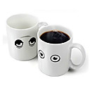 Magical Tired Eyes Wake Up Color Changing Hot Sensitive Porcelain Mug Cup