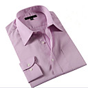 Men 's Mature Business Shirt Collar Men Work Purple Red Long Shirts