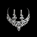 Aleación elegante con diamantes de imitación de novia de la boda de la joyería incluyendo el collar y los pendientes