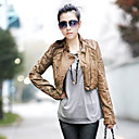 Nice Long Sleeve Standing Collar PU Casual/Party Jacket
