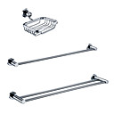 Sets de finition en laiton chromé Accessoires salle de bains (Inclure les supports à savon, porte-serviettes 2 barres)