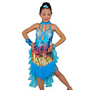 Prestazioni Spandex Discoteca con brillanti paillettes Abito Latin Dance per i bambini più colori