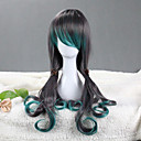 Peafowl Style Gray and Green Gradient 75-80cm Gothic Lolita Wig