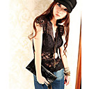 Frauen V-Ausschnitt Sexy Lace T-Shirt