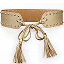 Femmes Simple Rivet noeud de ceinture avec pompon
