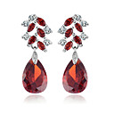 Platinum Plated Cubic Zirconia Chandelier Earrings(More Colors)(Width*Length 15*36mm)