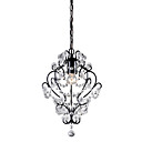 60W Lumière Artistique Pendentif élégant avec un décor perlé en cristal et métal Skelenton