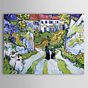 Famous Oil Painting A-village-street-and-steps-in-auvers-with-figures by Van Gogh