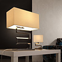 60W luz de mesa contemporânea com máscara de tecido Cubic e Chrome Terminado metal Pólo da lâmpada em Design Serpentine