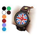 Frauen und Mädchen ist das Union Jack Design PU-Analog-Quarz-Armbanduhr (farbig sortiert)