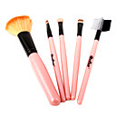 5PCS Portable Travelling Brush Set Pink Handle