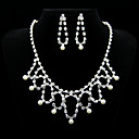 Marvelous Rhinestones Alloy And Imitation Pearl Wedding Bridal Jewelry Set,Including Necklace And Earrings