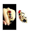 Noir Mix Red Ring Zircon cru des femmes (Diam: 18mm)