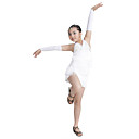 Desempenho dancewear viscose com borlas e cristal vestido da dança latina para crianças