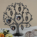 Alloy Family Tree Photo Frame With 7 Hanging Heart Shaped Frames