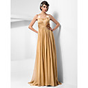 Sheath/Column V-neck Floor-length Chiffon And Lace Evening Dress