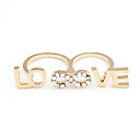 Bel alliage Zircon "Love" Motif de doubles anneaux