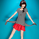 in colore rotonda Stripe manica lunga e corta funzionale Convertire T Shirt