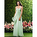 Sheath/ Column Halter Floor-Length Chiffon Over Mading Bridesmaid/ Wedding Party Dress