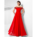 a-line off-die-Schulter-Boden-Länge Chiffon Abendkleid