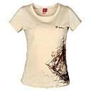 Mode Ronde Scrawl des femmes de collier T-shirts (kaki)